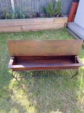 GOTHIC Wrought Iron Legged hinged Mahogany Coffee Statement Table Soilid Wood