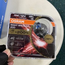 Osram Night Breaker H4 200 60/55W P43t Car Headlight Bulbs Twin Pack White +200%