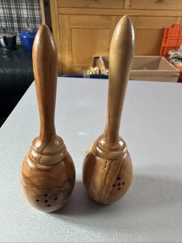 Vintage wooden salt - salt, pepper