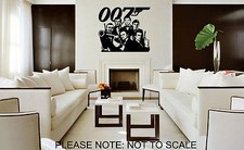 JAMES BOND, ALL 6 FROM 1962 TO 2012 - WALL STICKER - VINYL WALL ART