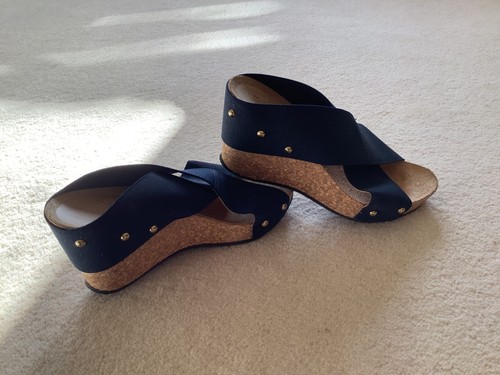 Navy cork wedge - wedge, size