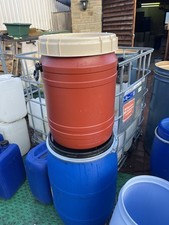 Storage Barrel Water Tank Open Top Red/blue Plastic Drum  65l