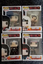 Funko Pop Rocks!  Motley Crue full band. #70, #71, #72 & #73. Rare and vaulted