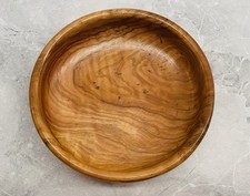Vintage Natural Olive Wood Hand Turned Bowl, 17cm Diameter