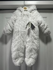 Girls white faux fur snowsuit