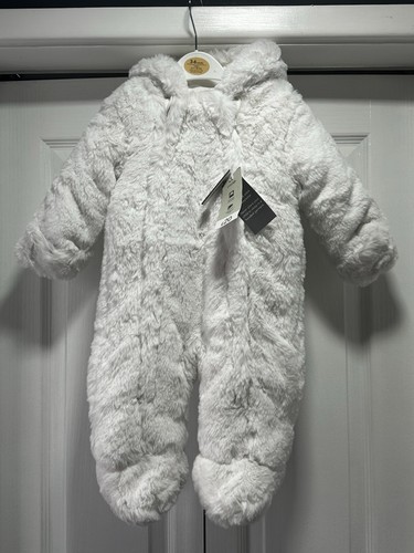Girls white faux - , fur