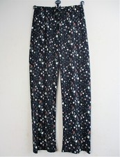 SALOOS  STRETCHY COMFY TROUSERS NAVY BLUE FLORAL  SIZES 12 14 16 18 20 22