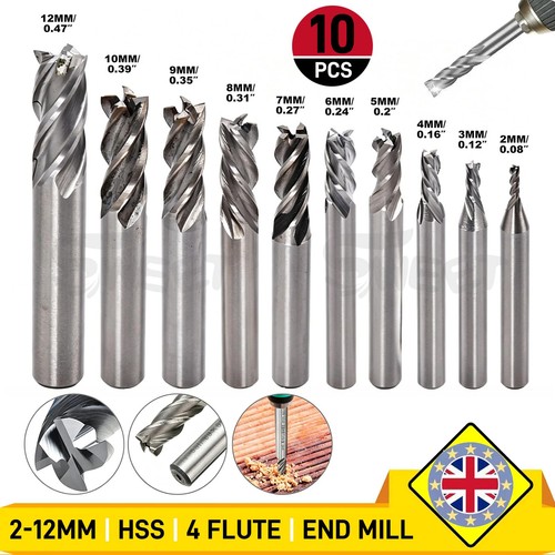10pc flute hss straight - 4-flute,