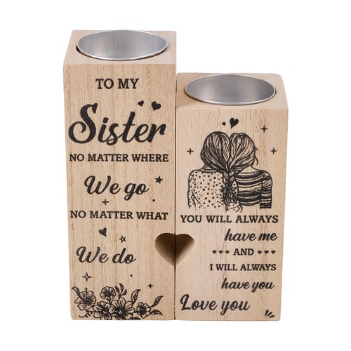 Wooden tea light candle holder - light,