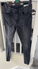Primark Super Skinny Jeans W32 L30 Faded Black Denim Men’s Casual Style
