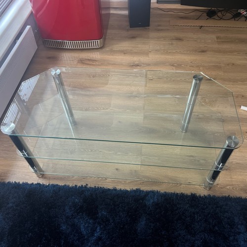 Glass corner stand chrome - glass,