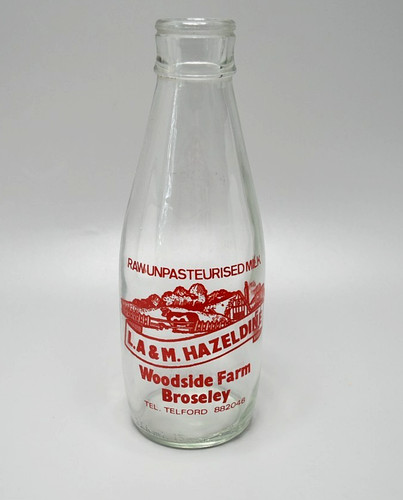 Vintage milk bottle m - milk,