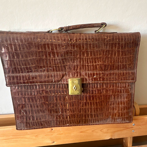 Vintagbrown crocodile embossed - vintagbrown, crocodile-embossed