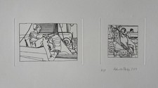 rare EDUARDO PAOLOZZI RA Large Artists Proof ETCHING "Crash Test Dummies" 1984