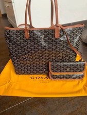 Goyard St Louis GM Authentic Tote Bag Black & Tan