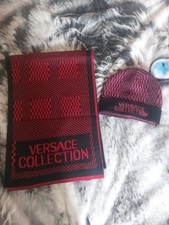 VERSACE COLLECTION SET  scarf shawl+ hat,cap original ,serial number,ONE ON EBAY