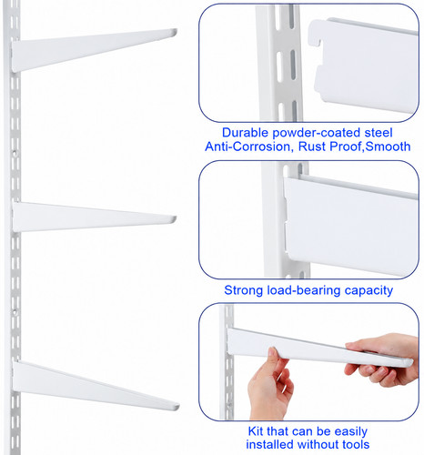 White twin slot shelving - white,