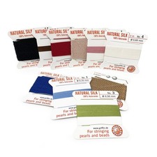 Griffin 100% Natural Silk Beading Thread for Stringing Pearls Beads 2m & Needle