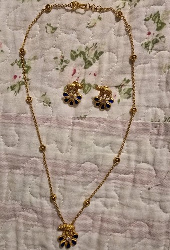 22ct gold set with - with, earrings