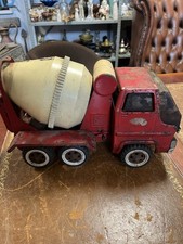 Vintage Rusty Old 60s/70s Red Steel Tonka Cement Mixer Truck 35x20x15cm