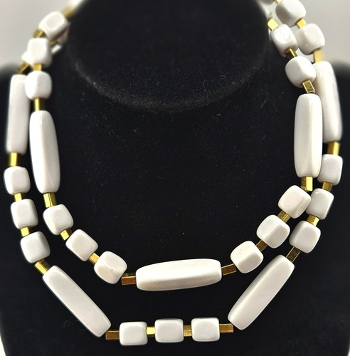 Vintage trifari necklace white - vintage,