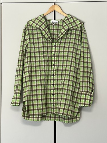 Ganni green check - , top
