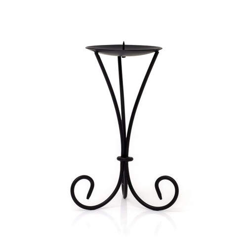 Tall black metal scroll - black,