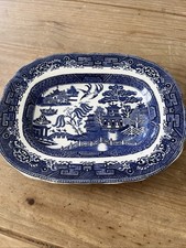 Antique willow pattern serving - antique,