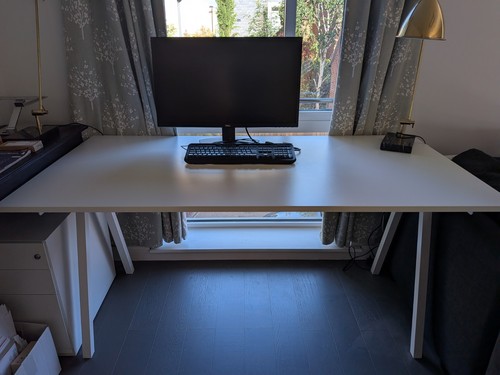 White trestle desk 160 - white,
