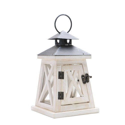 Shabby chic wooden lantern - wooden,