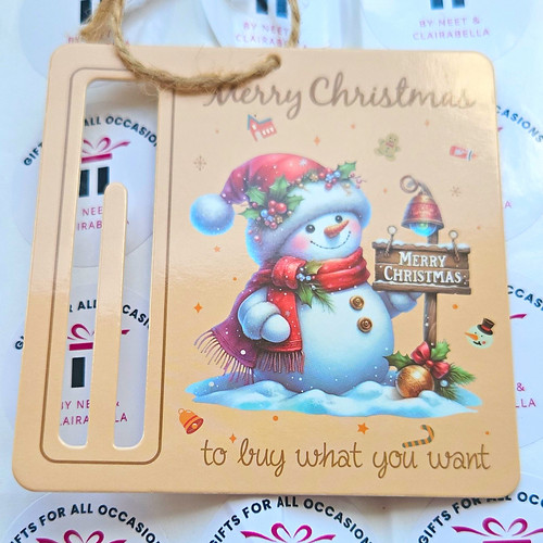 Christmas snowman gift tag - christmas,