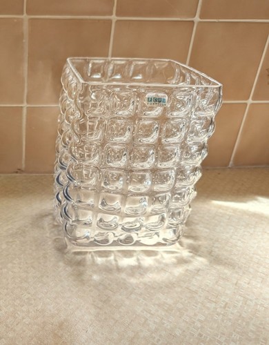 Dartington glass square vase - dartington,