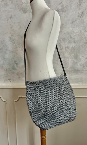 Grey blue thick woven faux - thick,