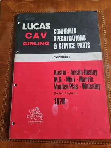 Lucas parts manual austin - lucas, bl