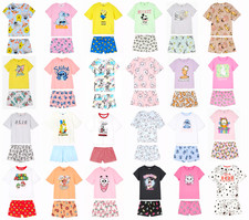 Ladies Character Pyjamas Women 6 to 24 T-Shirt Tee Top Shorts Summer PJs Primark