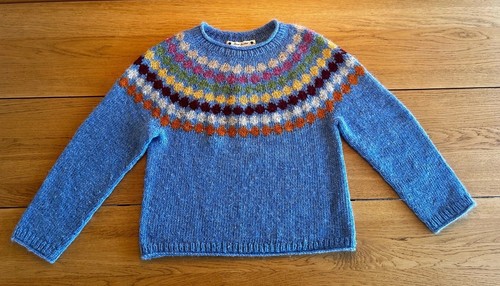 Hand knitted yoke jumper - hand,