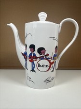 Rare The Beatles Coffee Pot Washington Pottery Cartoon Signature Autographed