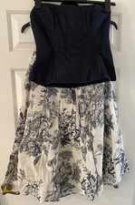 Coast - Size 12 Black And White Skirt And Bustier. Floral Skirt
