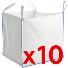 Bulk Bags 10 x 1 Tonne Builders Garden Waste Rubble Strong Jumbo Storage Sacks
