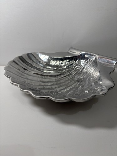 Pewter scallop shell serving