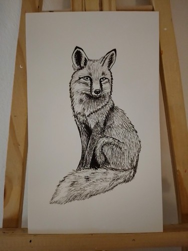 Fox painting vintage style - painting,