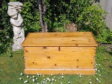 Victorian Antique Blanket Box In Pine. Trunk/Coffee Table/Chest/Ottoman