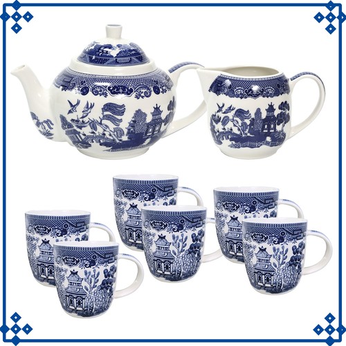 Serving blue willow set - 6-serving,