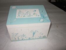 wooden box slope shelf top white n blue colour made from mdf compresed wood used