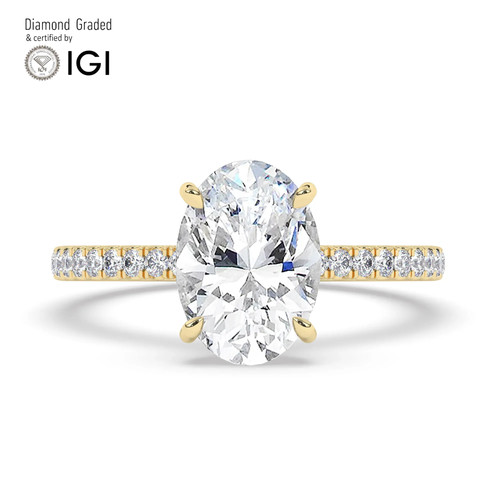 Oval diamond engagement ring - oval,