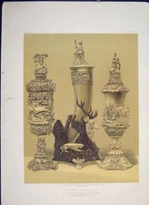 Original Old Antique Print