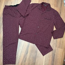 Mens M&S Burgundy Paisley PJs