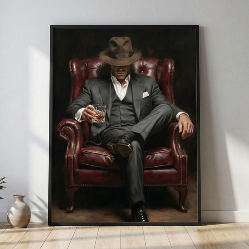 Man suit with fedora poster - fedora,
