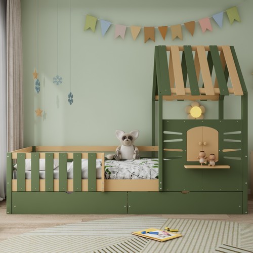Wooden house bed - bed, 2