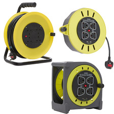 15/25/50M Heavy Duty 13A Electrical 4 Way Gang Socket Mains Cable Extension Reel